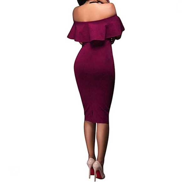 Burgundy Formal Cocktail Dress - Picture 2 of 2